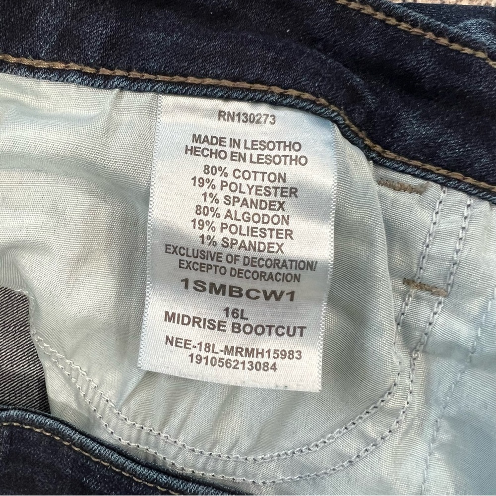 Lee Riders Bootcut Jeans Womens 16 Long Mid Rise Stretch - Picture 13 of 14
